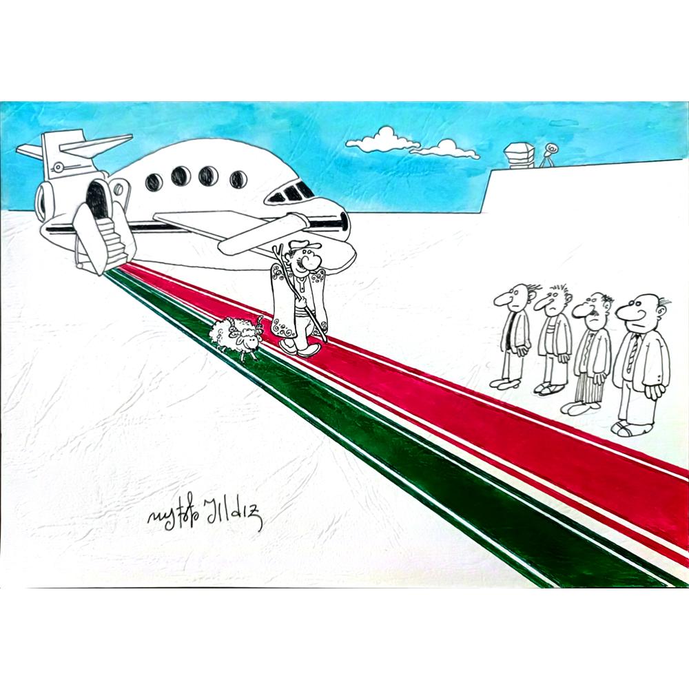 Mustafa Yıldız 29x21cm Orijinal Karikatür BOD03070