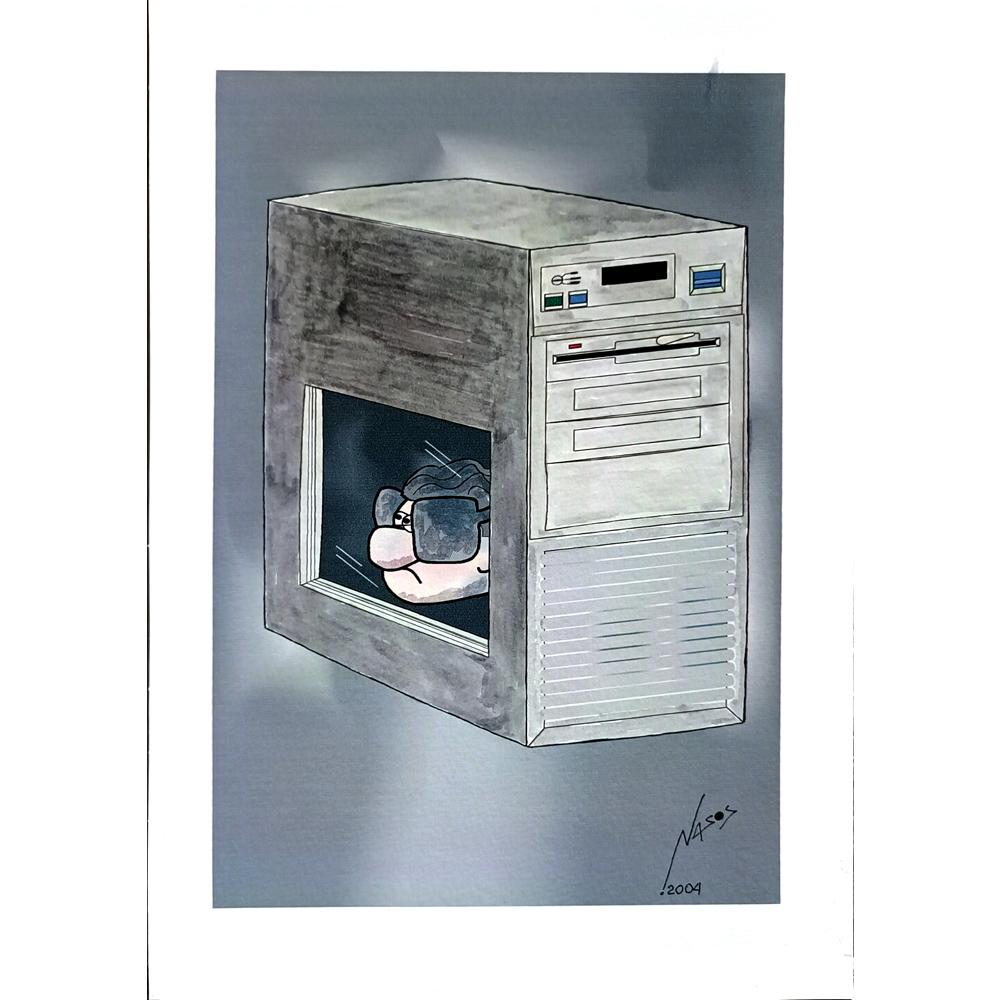 Athanassios Efthimiadis 29x21cm Orijinal Karikatür BOD03078