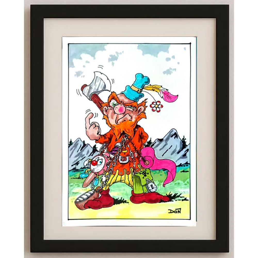Don Campbell 29x21cm Orijinal Karikatür BOD03081