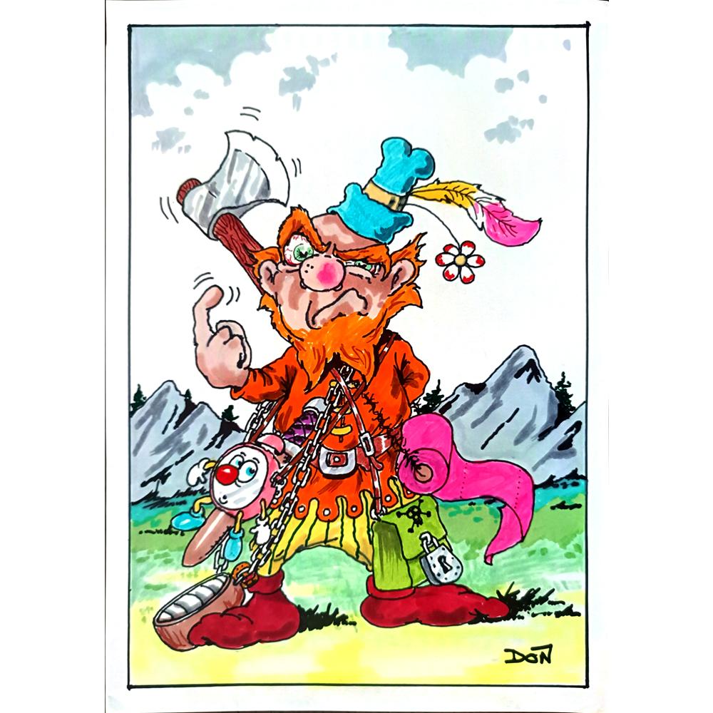 Don Campbell 29x21cm Orijinal Karikatür BOD03081