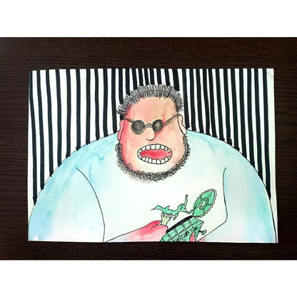 Zlatko Krstevski 29x21cm Orijinal Karikatür BOD03083
