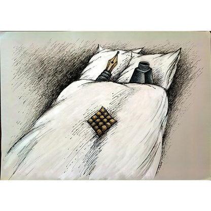 Vladimiras Beresniovas 29x21cm Orijinal Karikatür BOD03090