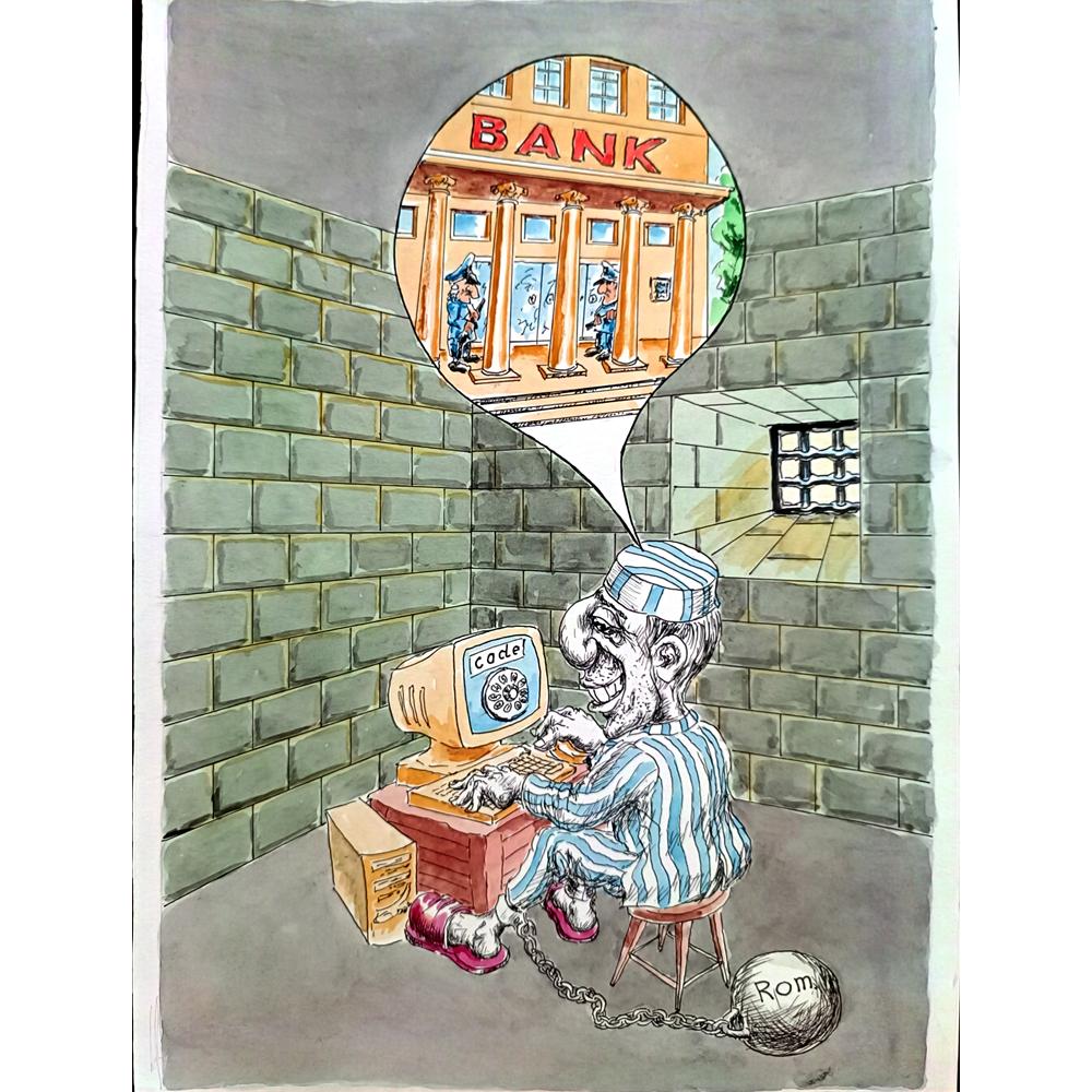 Romanov Vladimir 29x21cm Orijinal Karikatür BOD03096