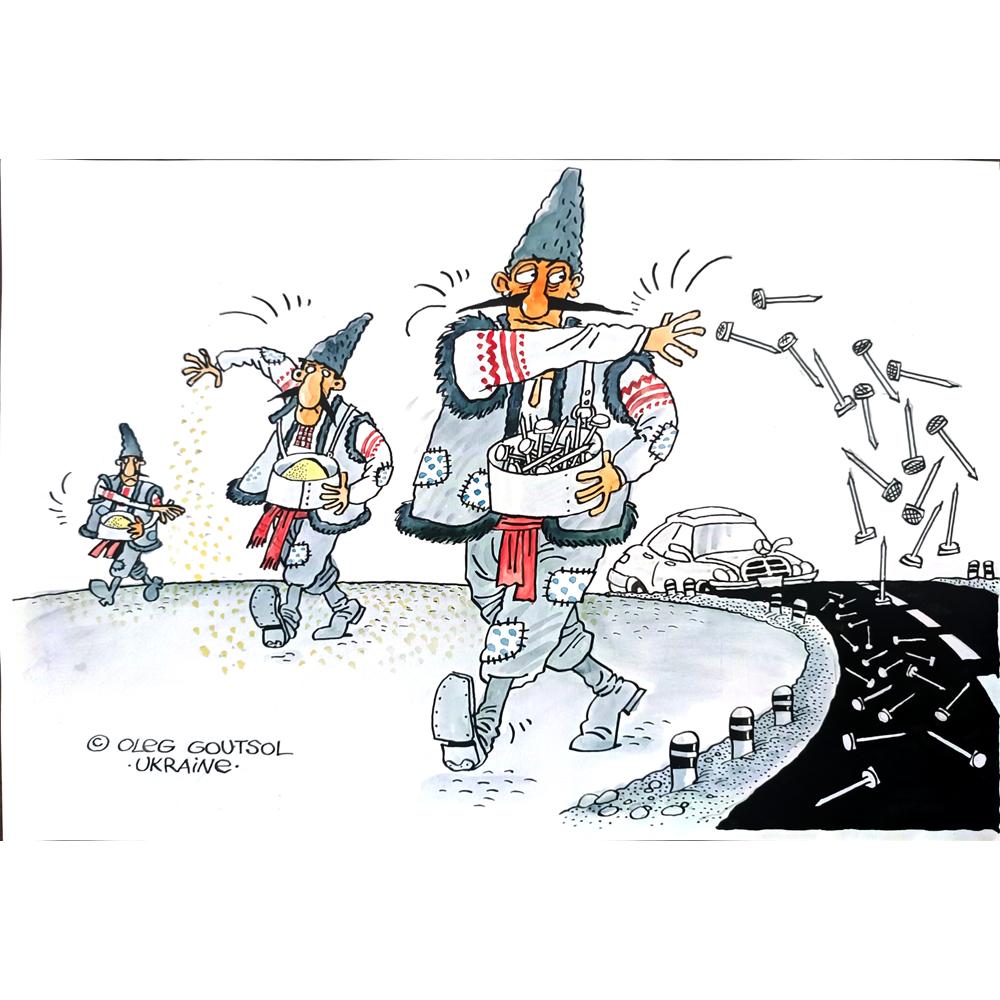 Oleg Goutsol 29x21cm Orijinal Karikatür BOD03106