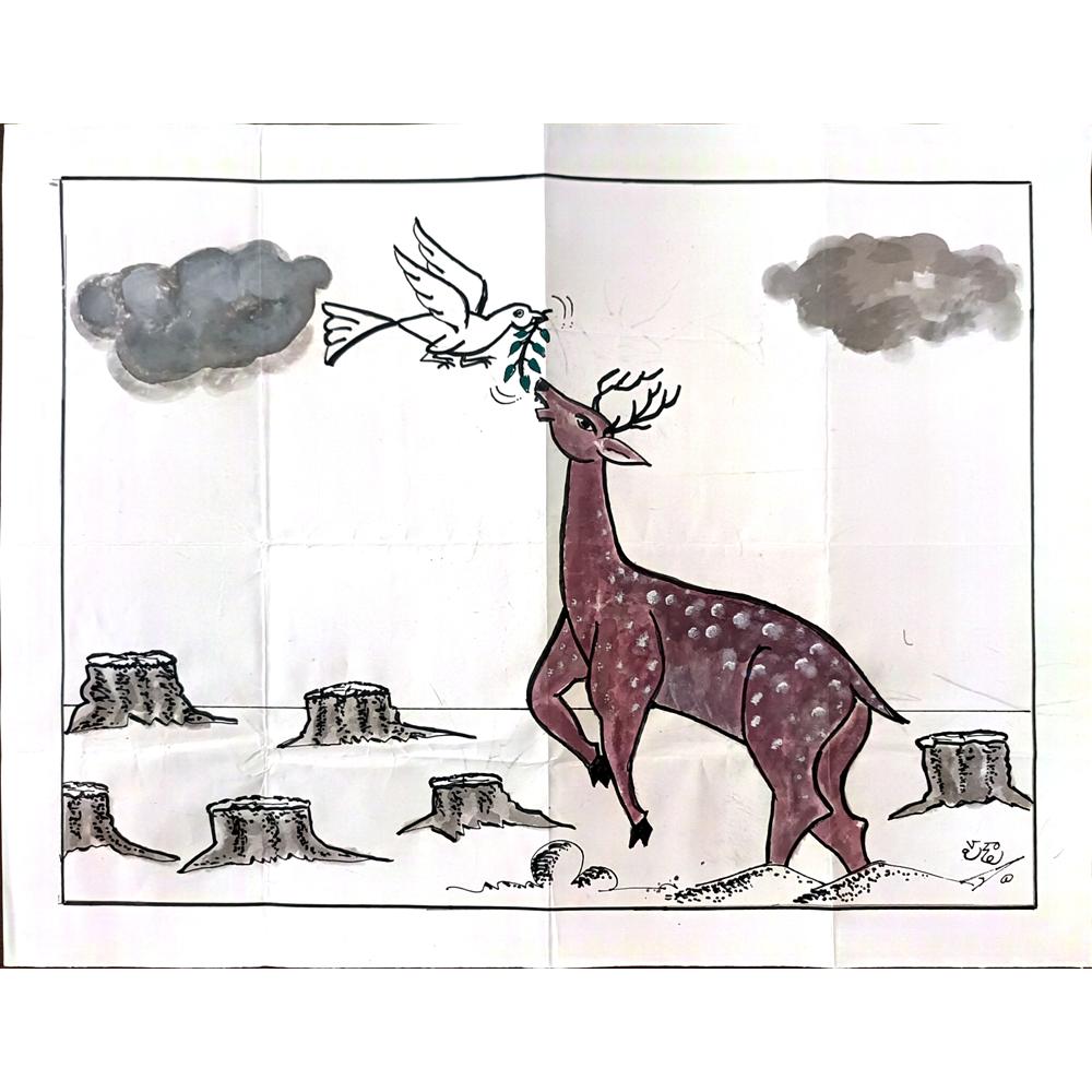 Padala Srinivasulu 46x35cm Orijinal Karikatür BOD03109
