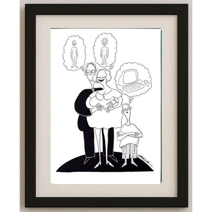 Juli Sanchis Aguado 29x21cm Orijinal Karikatür BOD03113