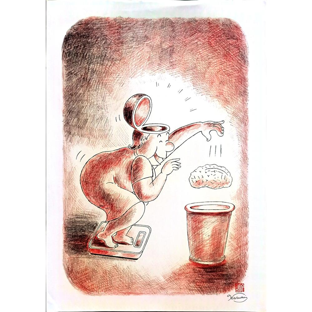Harumi Imahase 43x30cm Orijinal Karikatür BOD03129