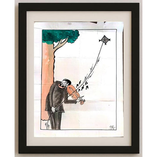 Padala Srinivasulu 46x35cm Orijinal Karikatür BOD03131