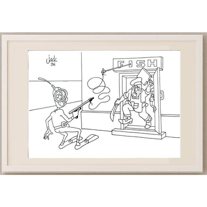 Gennady Chegodayev 29x21cm Orijinal Karikatür BOD03135
