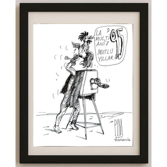 Pim Vimm 29x21cm Orijinal Karikatür BOD03138