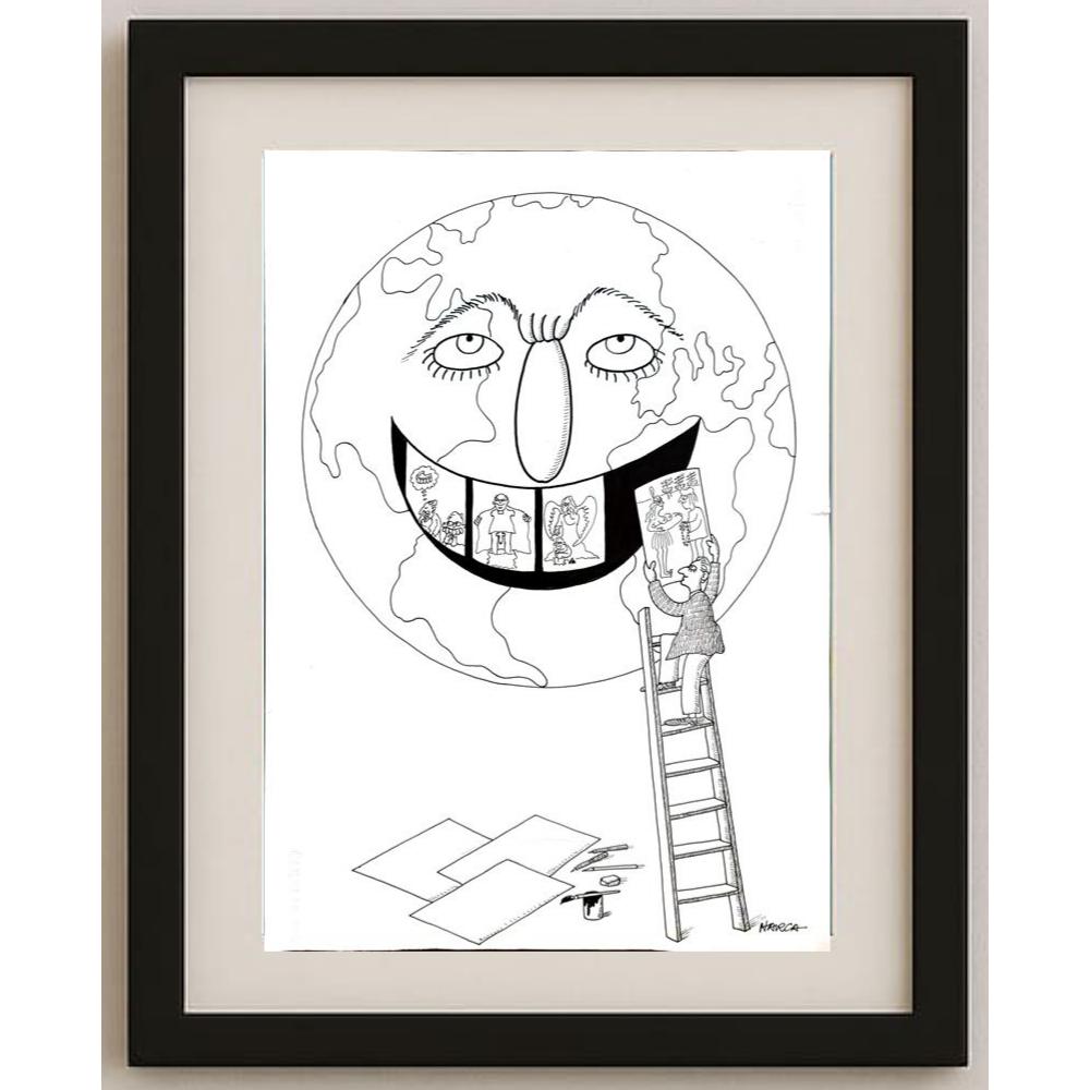 Juli Sanchis Aguado 43x30cm Orijinal Karikatür BOD03143