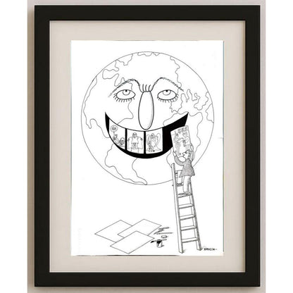 Juli Sanchis Aguado 43x30cm Orijinal Karikatür BOD03143