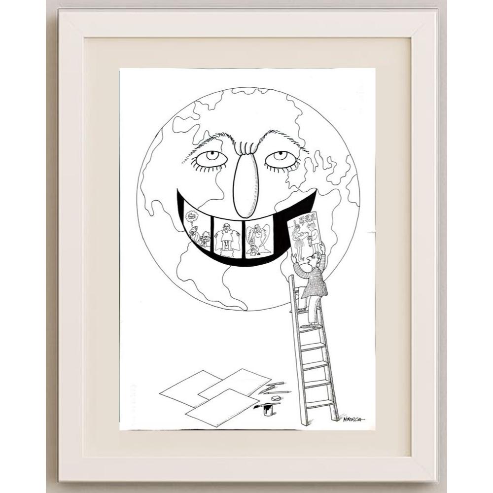 Juli Sanchis Aguado 43x30cm Orijinal Karikatür BOD03143