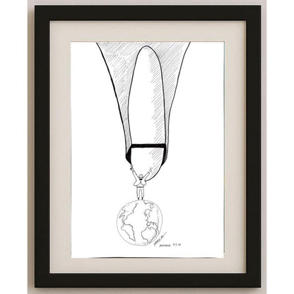 Juli Sanchis Aguado 50x35cm Orijinal Karikatür BOD03147