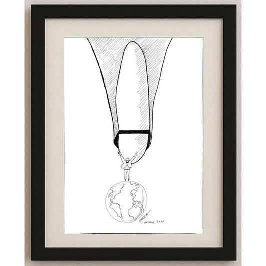 Juli Sanchis Aguado 50x35cm Orijinal Karikatür BOD03147