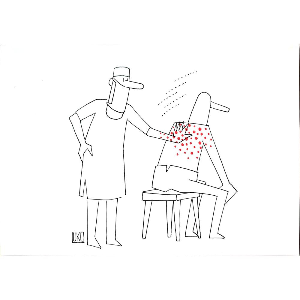 Peter Luko 29x21cm Orijinal Karikatür BOD03150