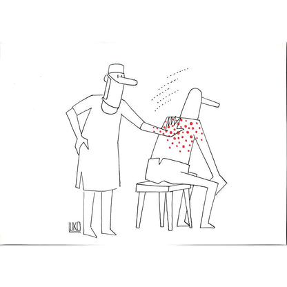 Peter Luko 29x21cm Orijinal Karikatür BOD03150