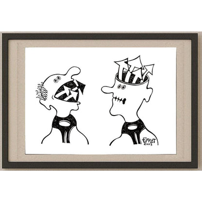 Mohammed Effat 25x18cm Orijinal Karikatür BOD03153