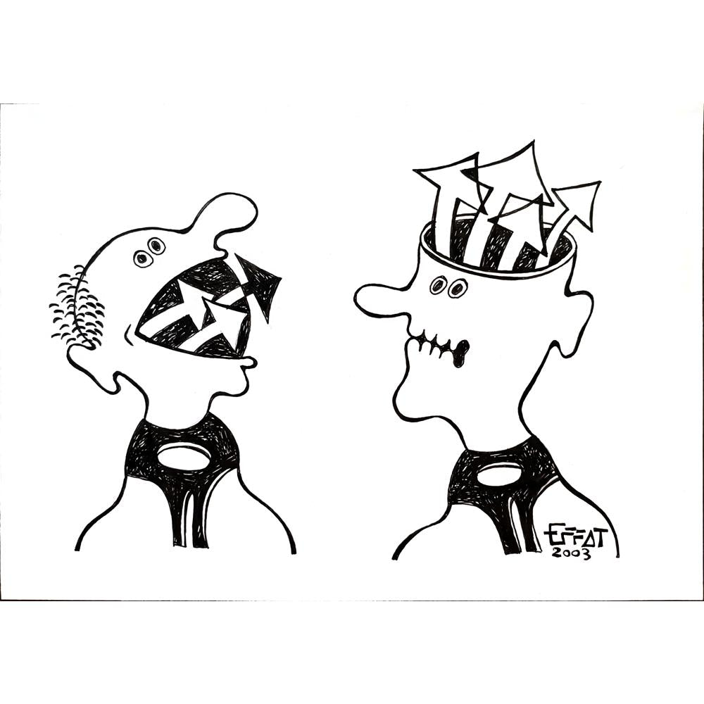 Mohammed Effat 25x18cm Orijinal Karikatür BOD03153
