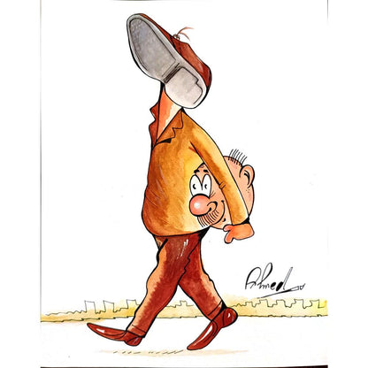 Ahmed Abdel Naheem Mostafa 29x21cm Orijinal Karikatür BOD03155