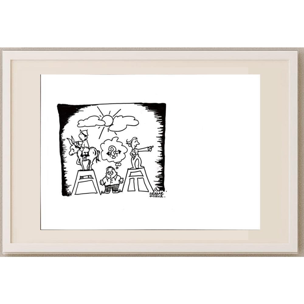 Serdar Horuz 43x30cm Orijinal Karikatür BOD03156