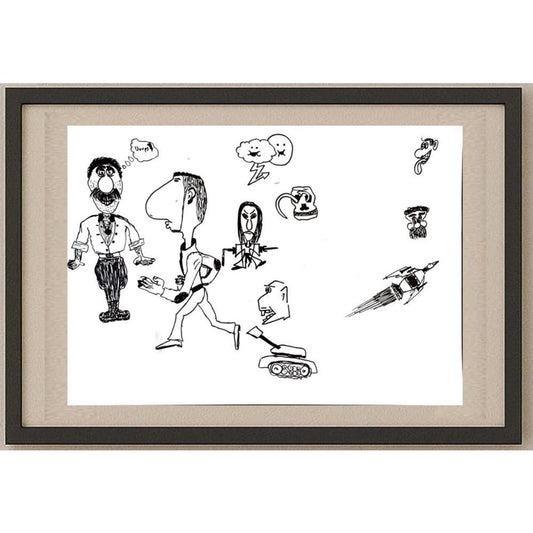 Unknown 43x30cm Orijinal Karikatür BOD03163