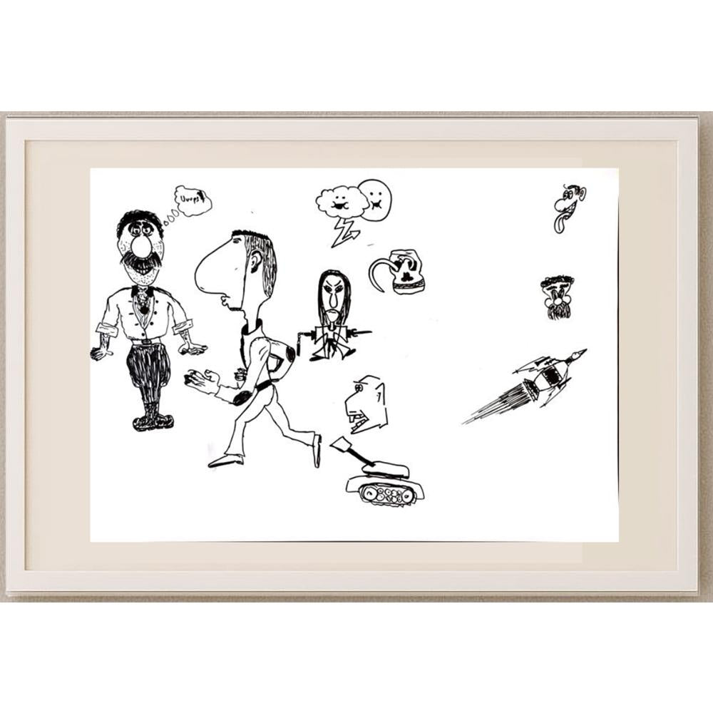 Unknown 43x30cm Orijinal Karikatür BOD03163