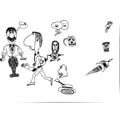 Unknown 43x30cm Orijinal Karikatür BOD03163