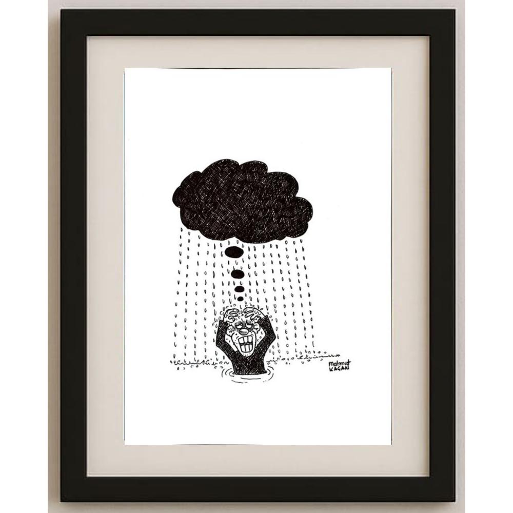 Mahmut Kaçan 43x30cm Orijinal Karikatür BOD03164