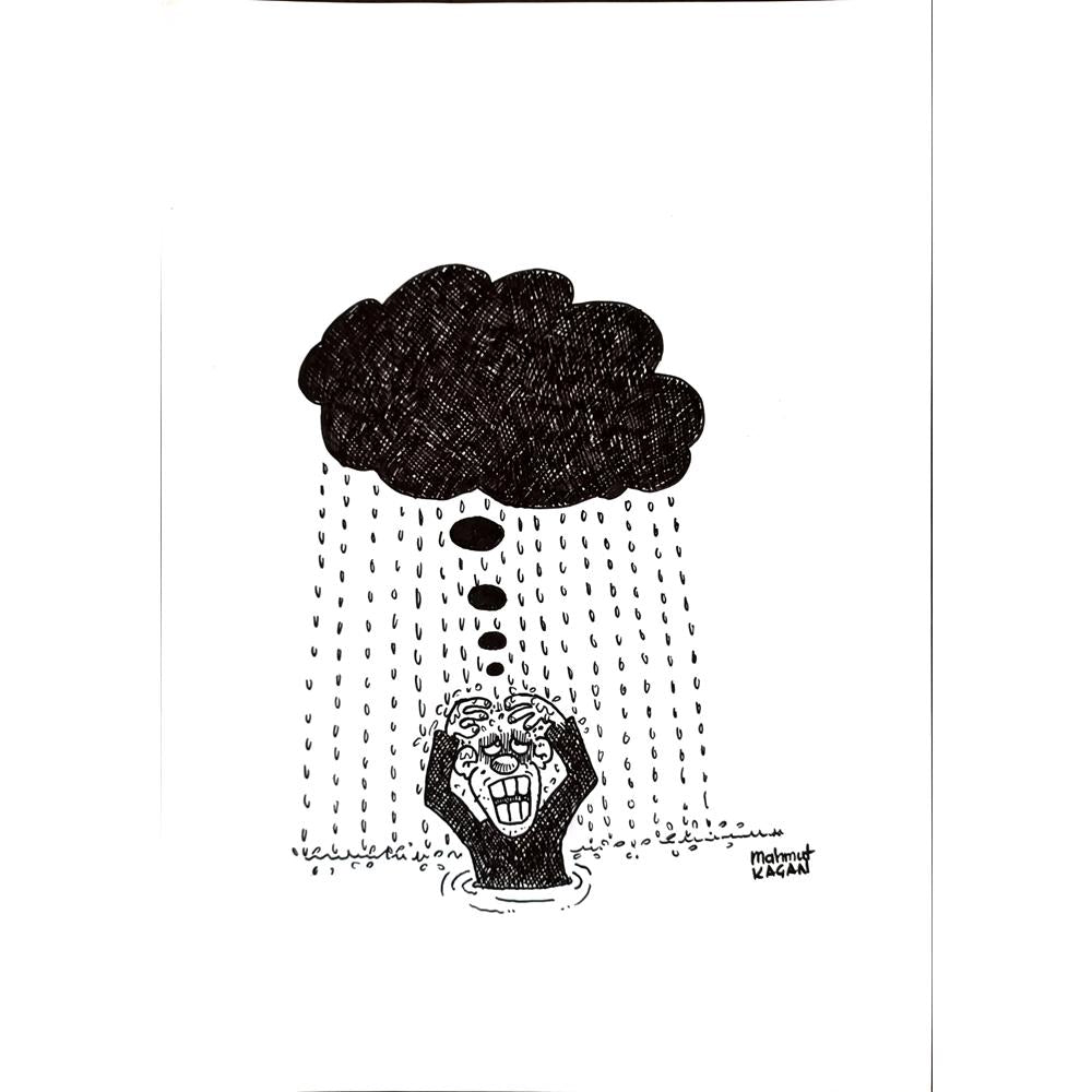 Mahmut Kaçan 43x30cm Orijinal Karikatür BOD03164