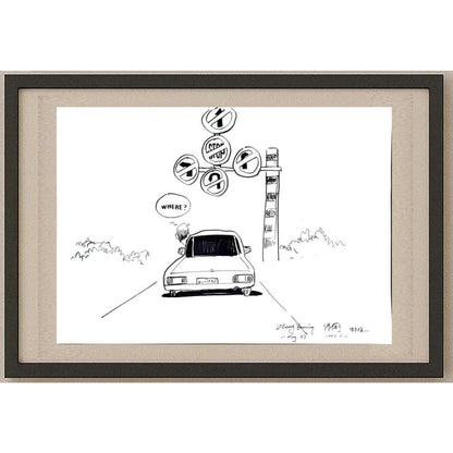 Zhang Daoning 43x30cm Orijinal Karikatür BOD03178