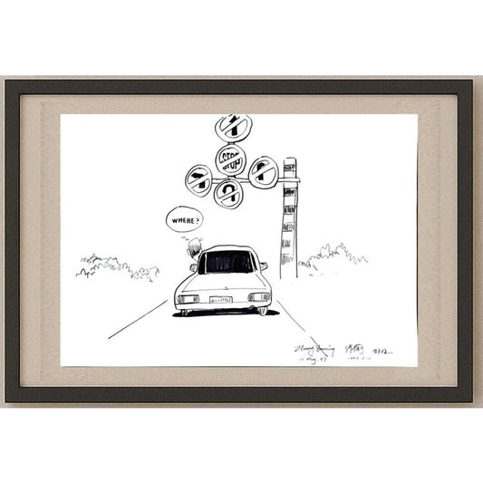 Zhang Daoning 43x30cm Orijinal Karikatür BOD03178