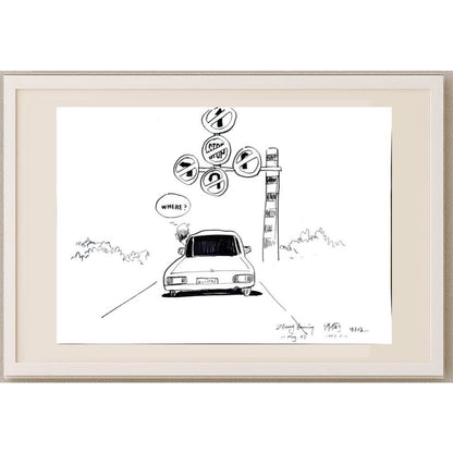 Zhang Daoning 43x30cm Orijinal Karikatür BOD03178