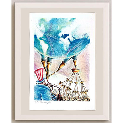Boubaya Ali Faiz 29x21cm Orijinal Karikatür BOD03185