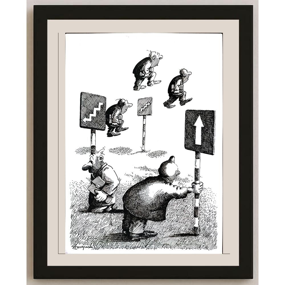 Slawomir Luczynski 29x21cm Orijinal Karikatür BOD03187