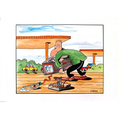 Tadeusz Krotos 29x21cm Orijinal Karikatür BOD03188