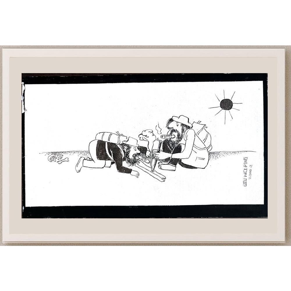 Qiu Wei Ping 21x18cm Orijinal Karikatür BOD03208