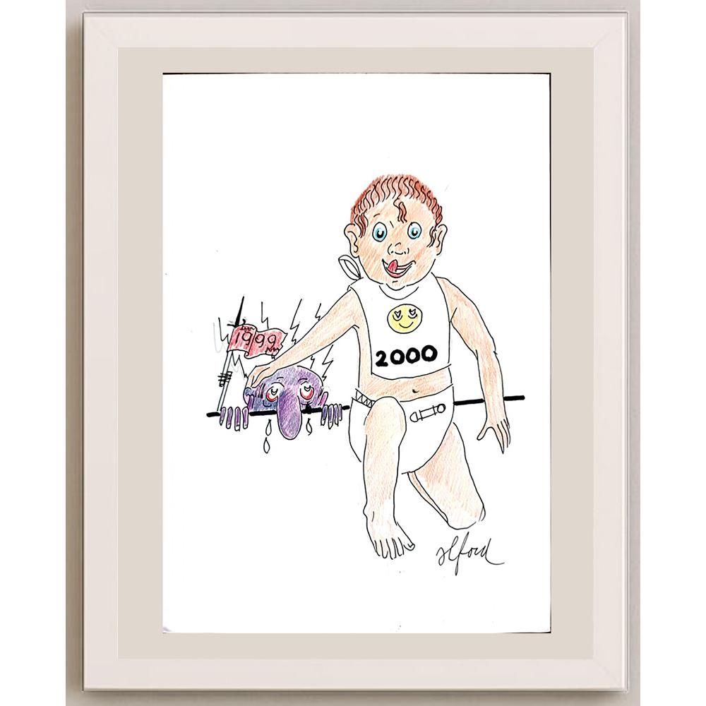 Vosters Richard Francis 29x21cm Orijinal Karikatür BOD03212