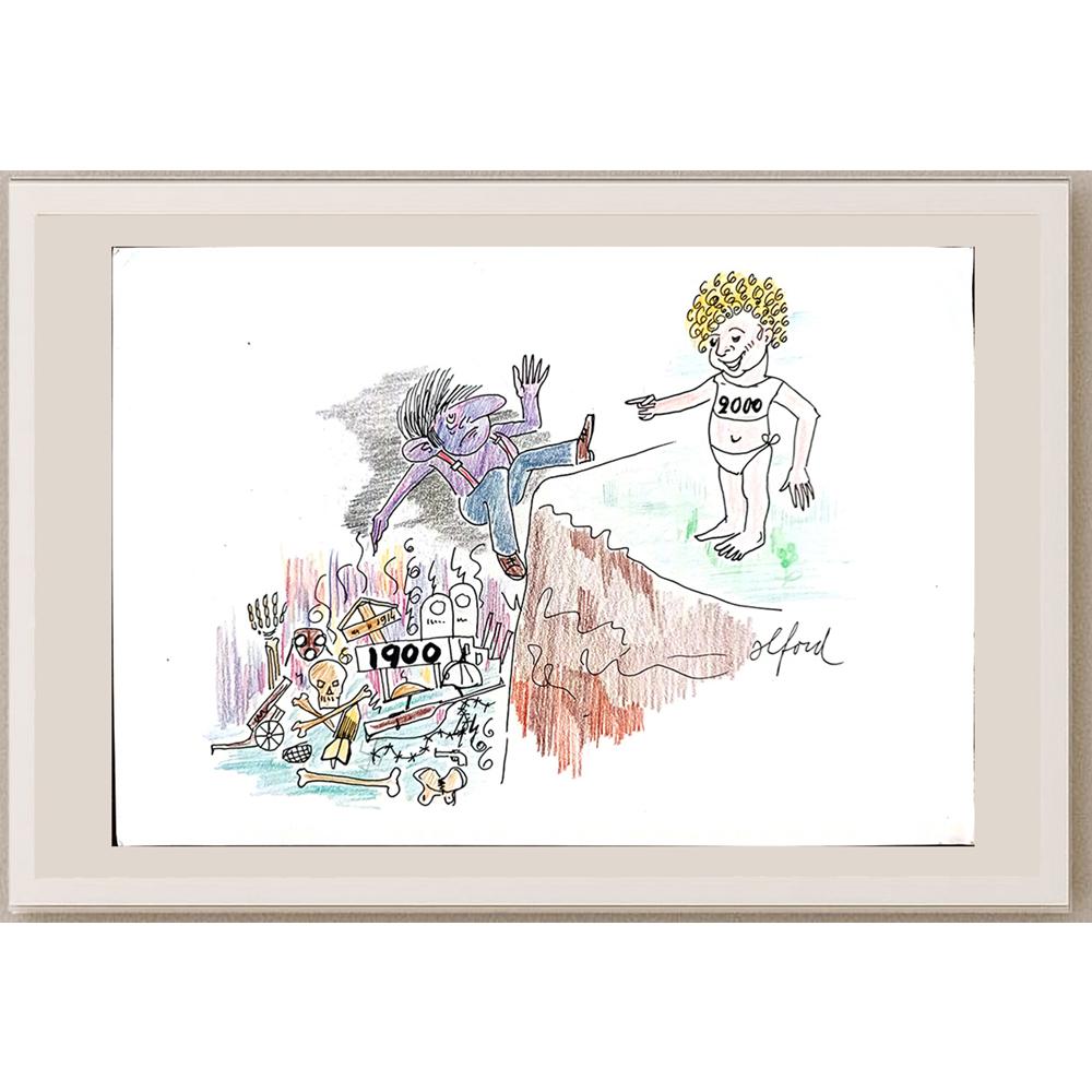 Vosters Richard Francis 29x21cm Orijinal Karikatür BOD03213