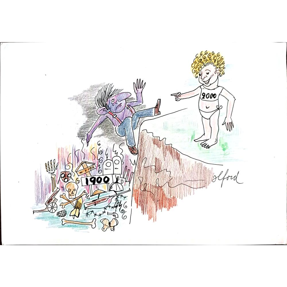 Vosters Richard Francis 29x21cm Orijinal Karikatür BOD03213