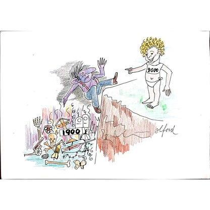 Vosters Richard Francis 29x21cm Orijinal Karikatür BOD03213