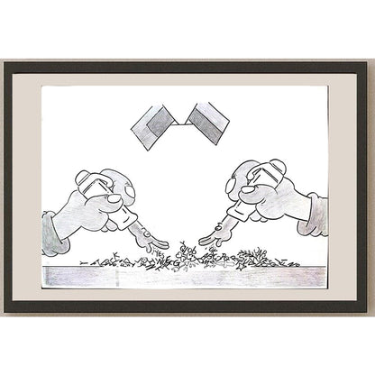 Sun Wanshuai 29x21cm Orijinal Karikatür BOD03222