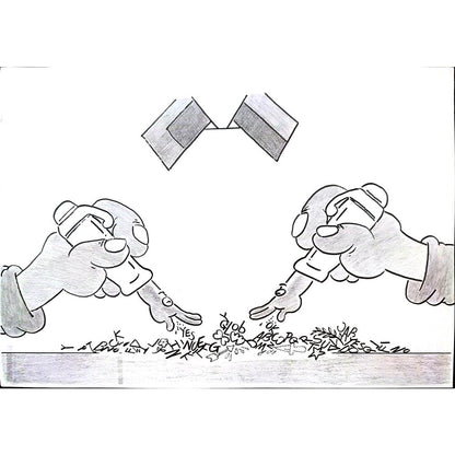 Sun Wanshuai 29x21cm Orijinal Karikatür BOD03222