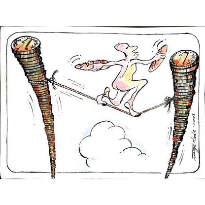Tode Blazevski 29x21cm Orijinal Karikatür BOD03236