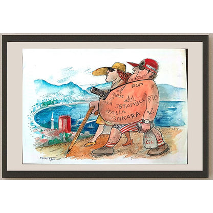 Wolfgang Schlegel 29x21cm Orijinal Karikatür BOD03244