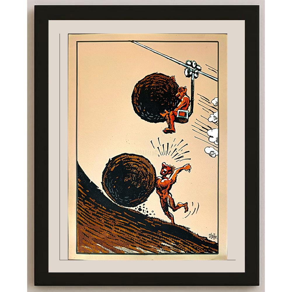 Dluhopolszky Laszle 29x21cm Orijinal Karikatür BOD03246