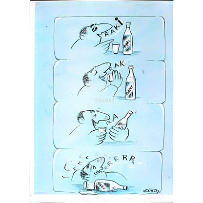 Wolfgang Schlegel 29x21cm Orijinal Karikatür BOD03247