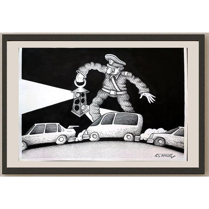 Shmidt Alexander 29x21cm Orijinal Karikatür BOD03267