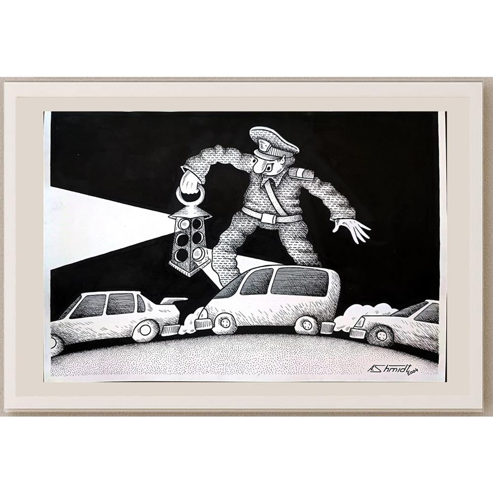 Shmidt Alexander 29x21cm Orijinal Karikatür BOD03267