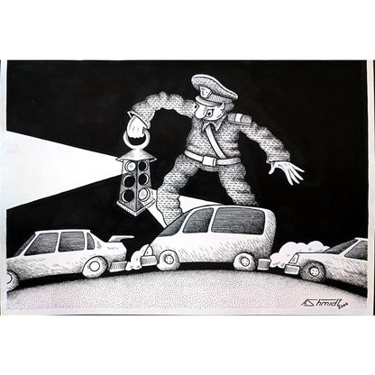 Shmidt Alexander 29x21cm Orijinal Karikatür BOD03267